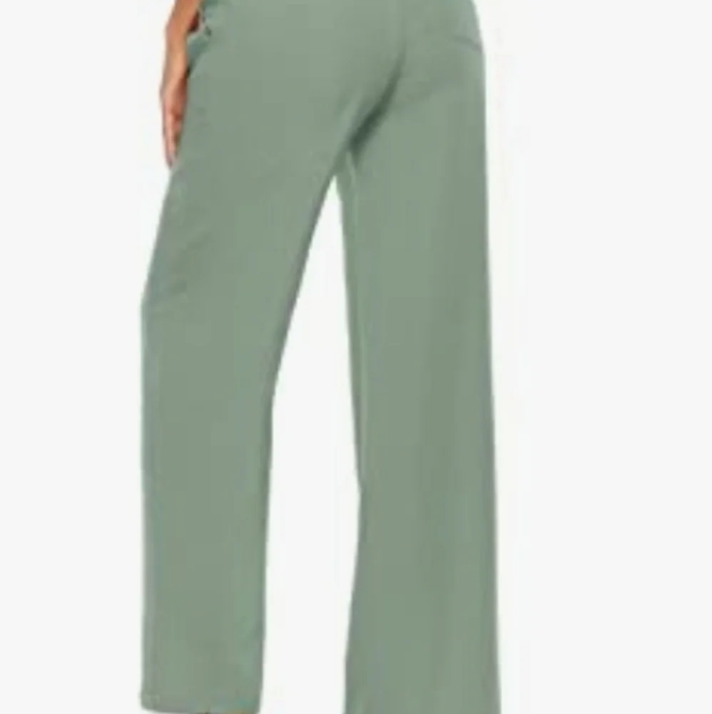Women's Cotton Linen Pants Loose Elastic Waist Beach Trousers Size Large Mint - Picture 2 of 4